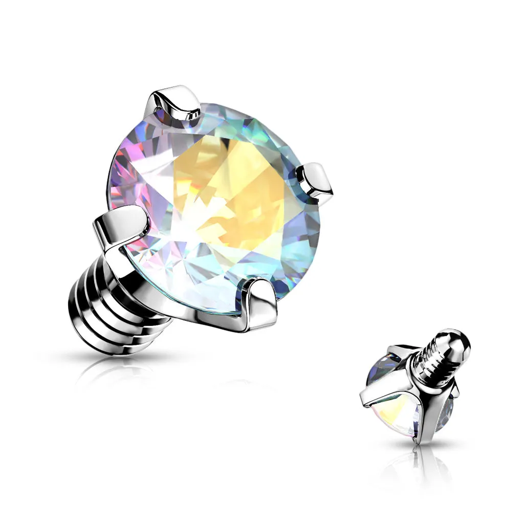 14g Prong Gem Balls for INTERNALLY THREADED Belly Rings