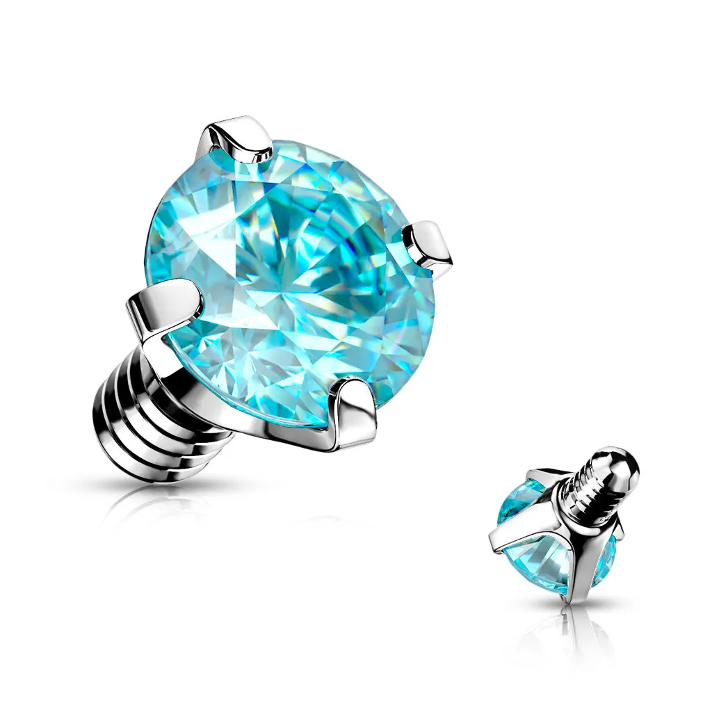 14g Prong Gem Balls for INTERNALLY THREADED Belly Rings