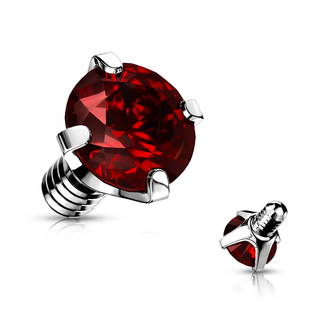 14g Prong Gem Balls for INTERNALLY THREADED Belly Rings