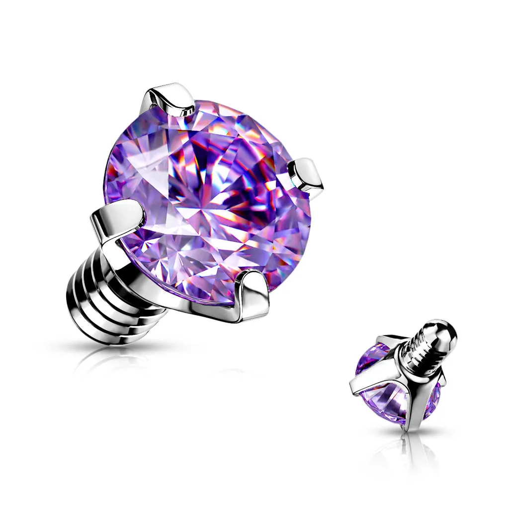 14g Prong Gem Balls for INTERNALLY THREADED Belly Rings