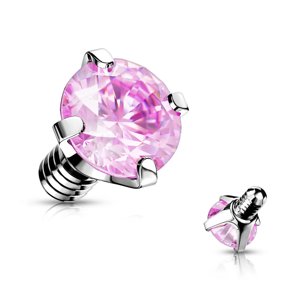 14g Prong Gem Balls for INTERNALLY THREADED Belly Rings