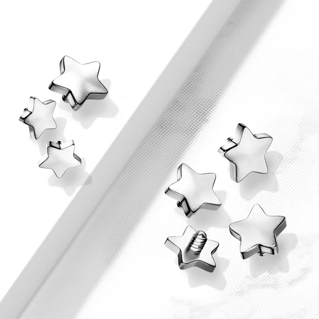 14g Surgical Steel Star Loose Balls for Belly Rings - INTERNAL THREADS