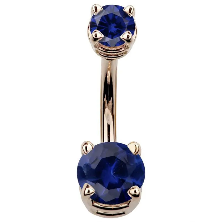 14K Rose Gold Gem Belly Rings