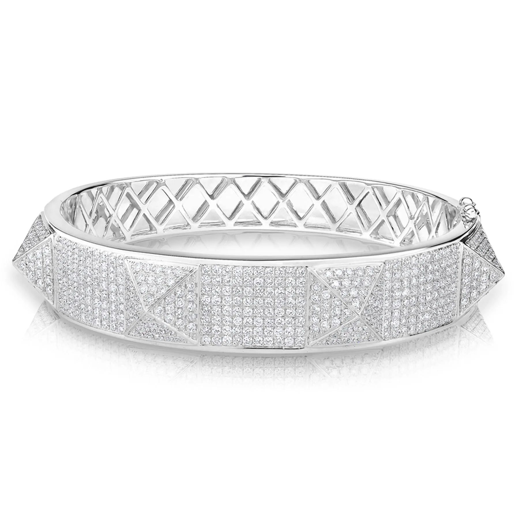 14KT White Gold Diamond Reve Bangle Bracelet