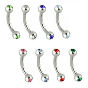 16G Double Gem Eyebrow Rings