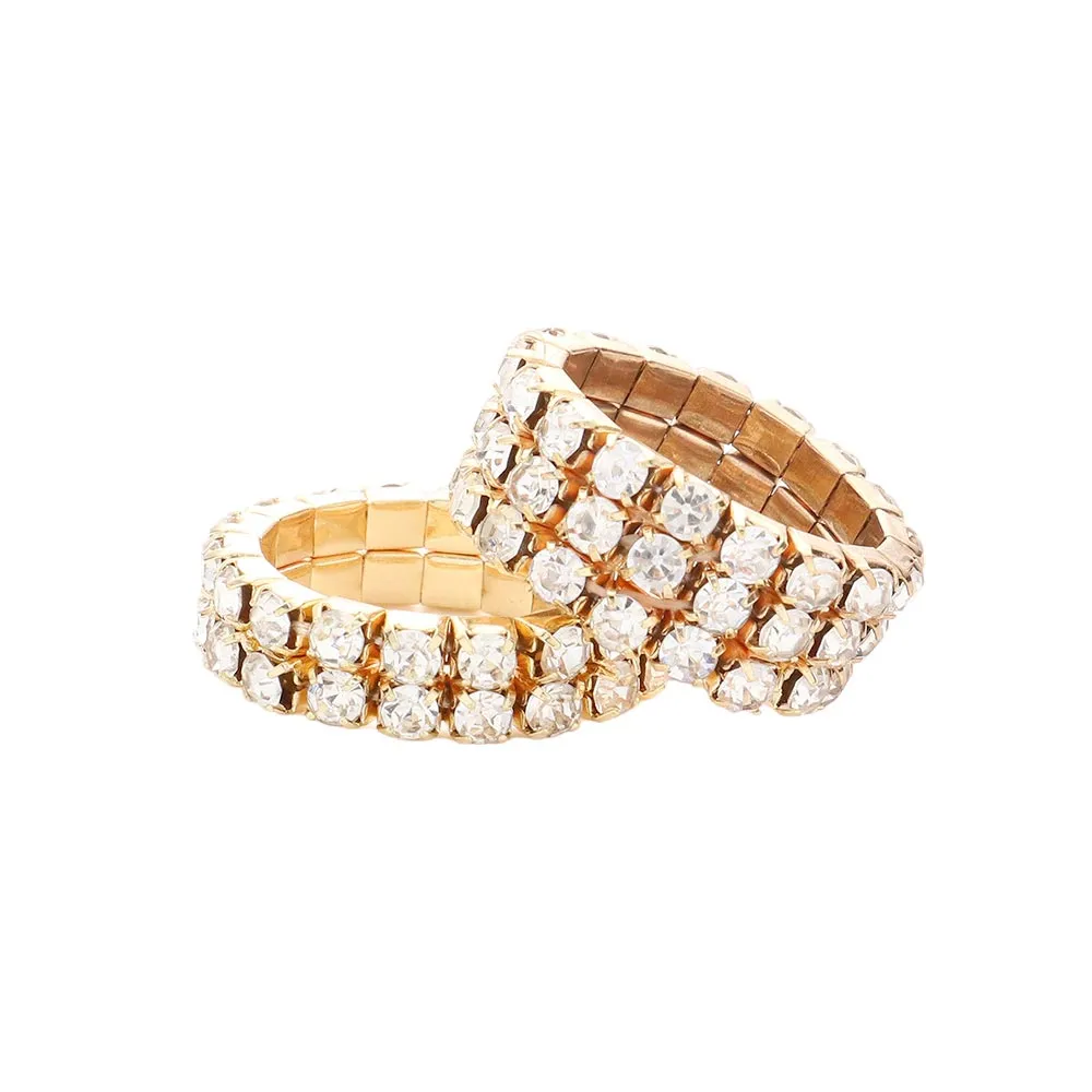 2PCS Rhinestone Stretch Rings