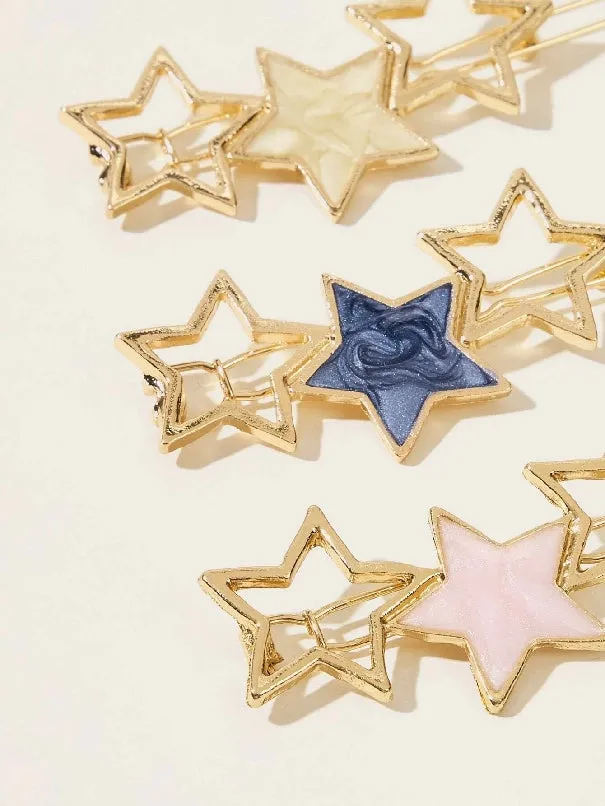 3pc Star Decor Hair Clip