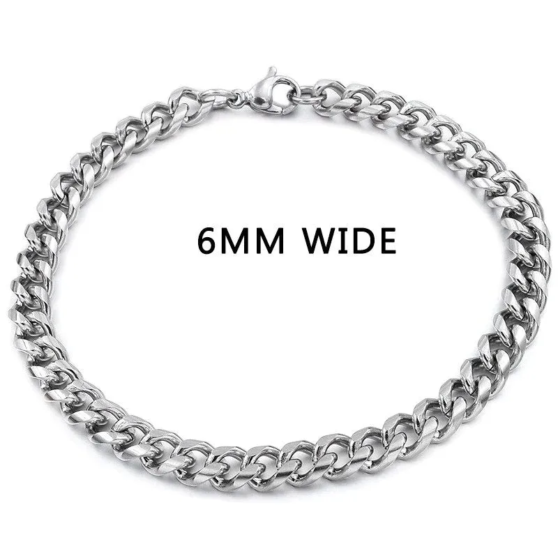 7mm 9mm and 10mm Wide Rock Trendy Stainless Bracelets Gift for Men