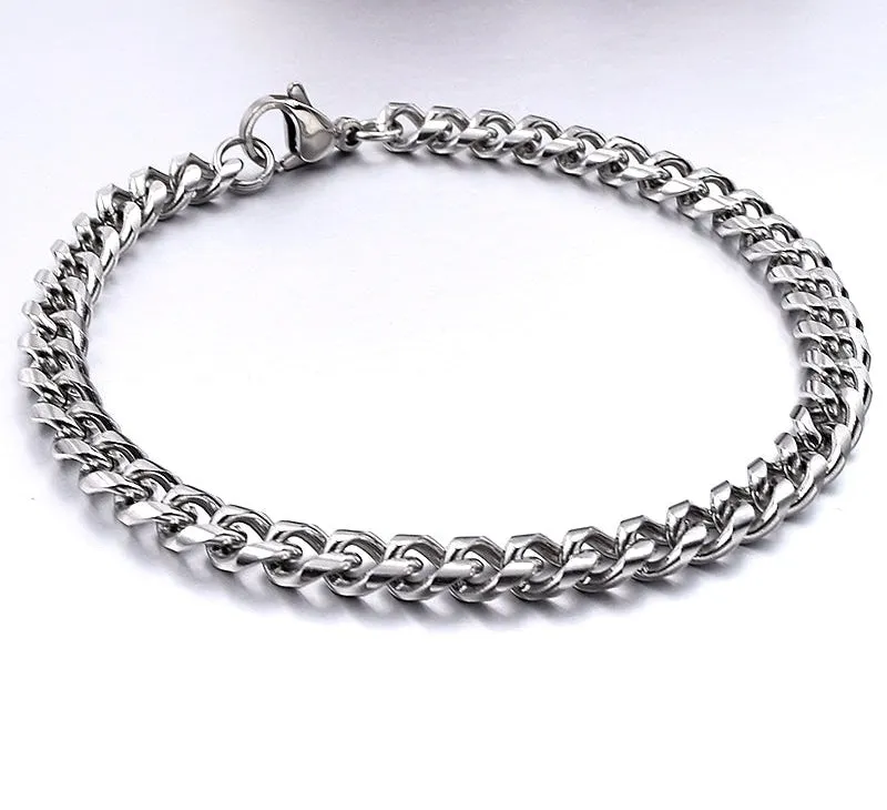 7mm 9mm and 10mm Wide Rock Trendy Stainless Bracelets Gift for Men