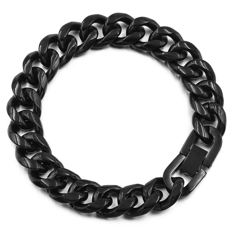 7mm 9mm and 10mm Wide Rock Trendy Stainless Bracelets Gift for Men