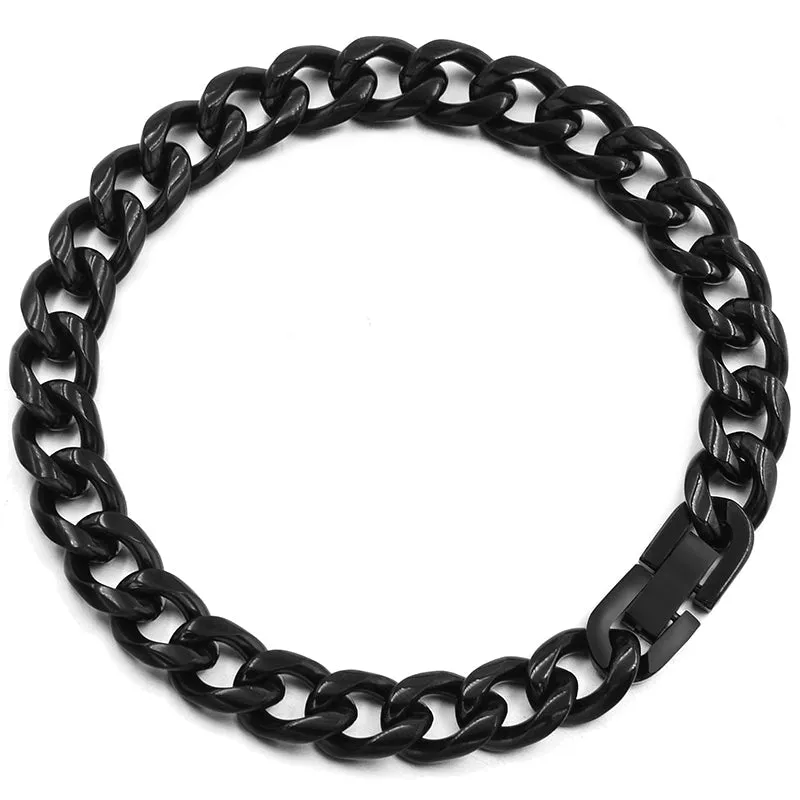 7mm 9mm and 10mm Wide Rock Trendy Stainless Bracelets Gift for Men