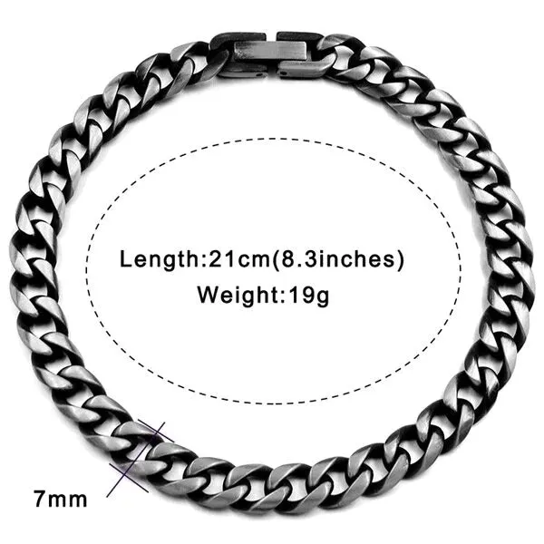 7mm 9mm and 10mm Wide Rock Trendy Stainless Bracelets Gift for Men