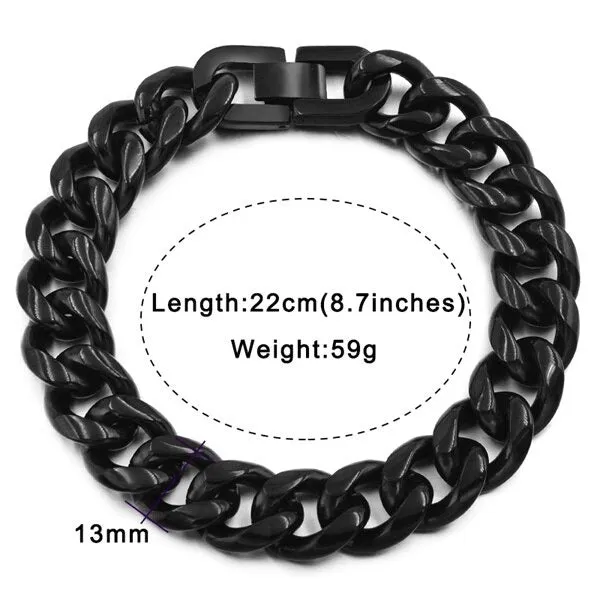 7mm 9mm and 10mm Wide Rock Trendy Stainless Bracelets Gift for Men