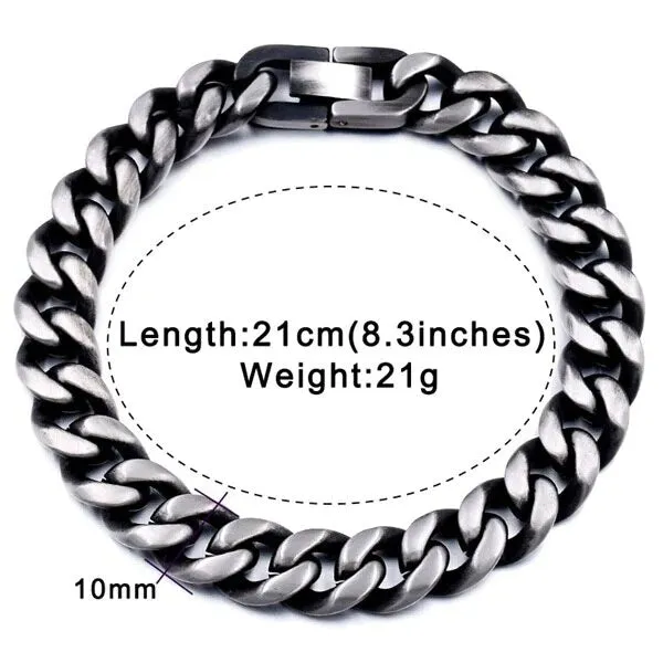 7mm 9mm and 10mm Wide Rock Trendy Stainless Bracelets Gift for Men