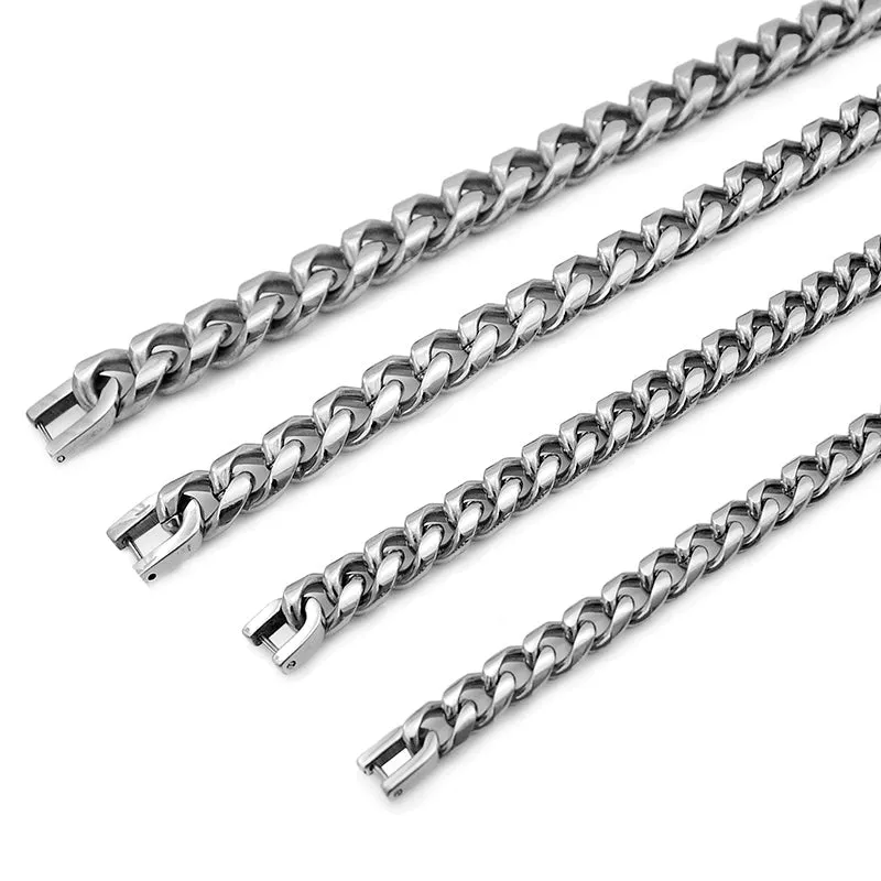 7mm 9mm and 10mm Wide Rock Trendy Stainless Bracelets Gift for Men