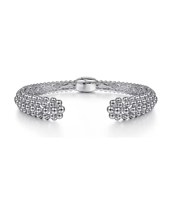 925 Sterling Silver Bujukan Beaded Split Bangle