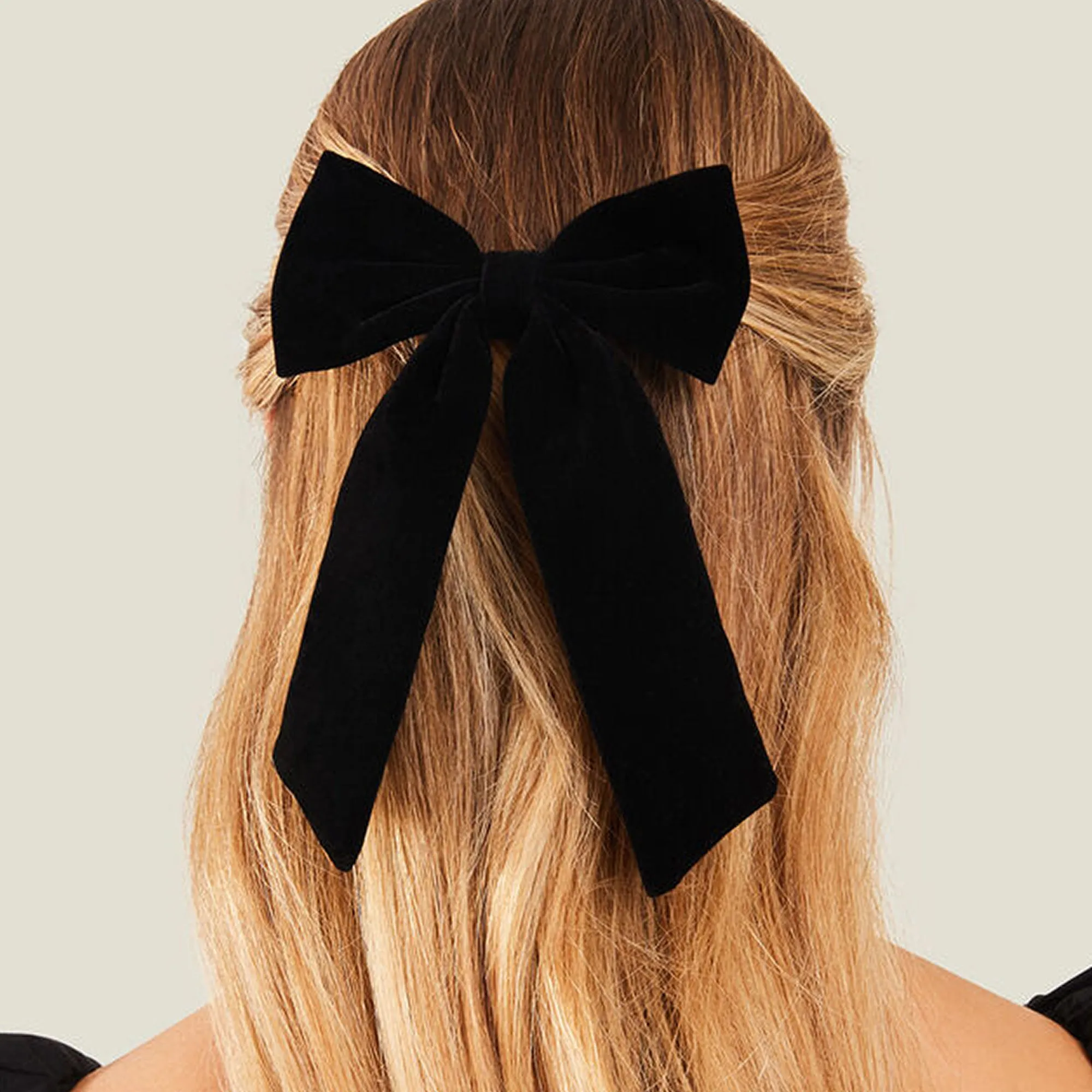 Accessorize London Black Velvet Bow Hair Clip