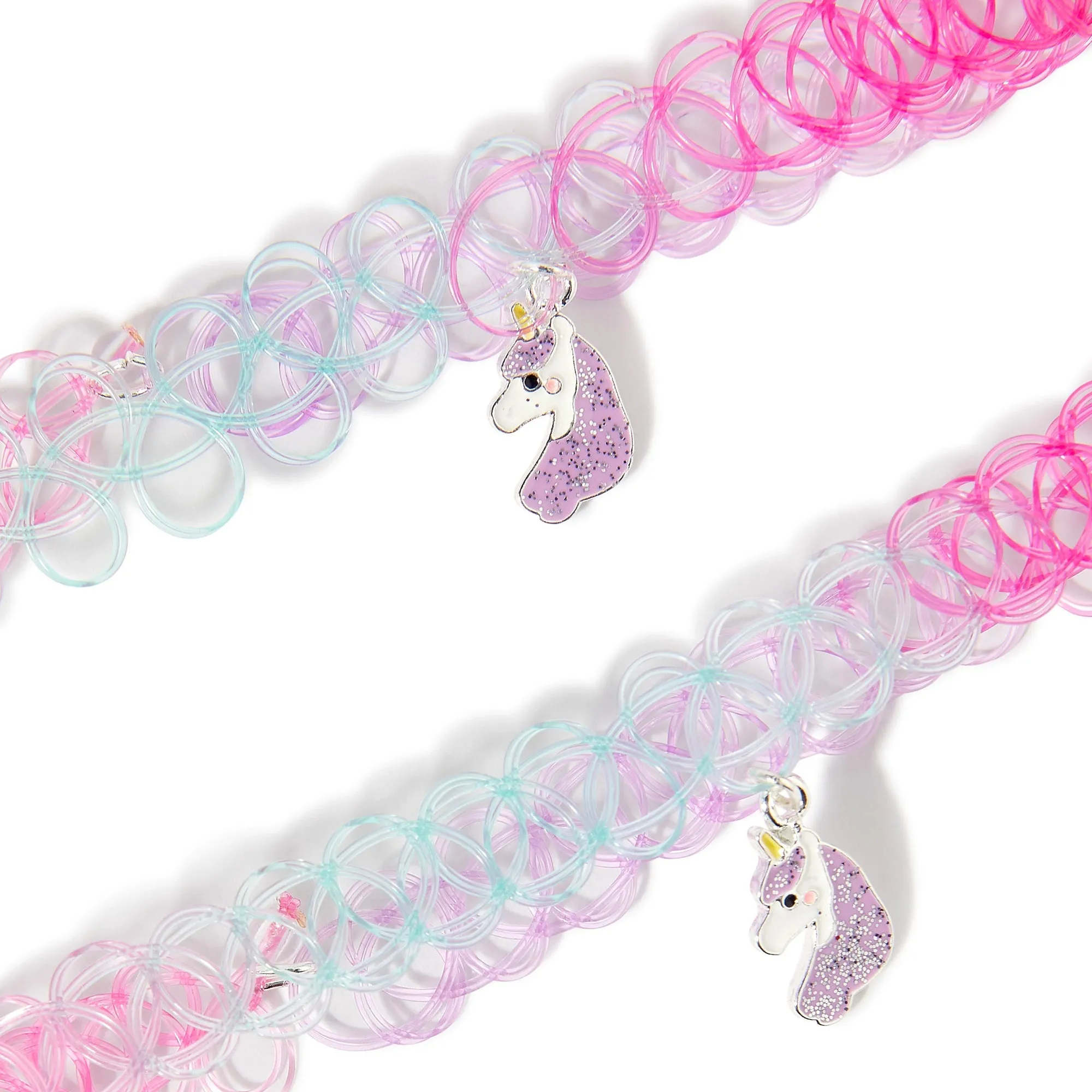 Accessorize London Girl's 2 X Ombre Unicorn Choker Set