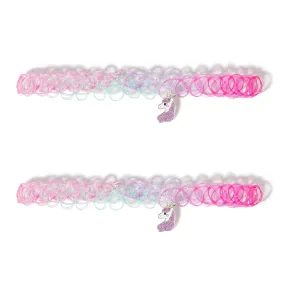 Accessorize London Girl's 2 X Ombre Unicorn Choker Set