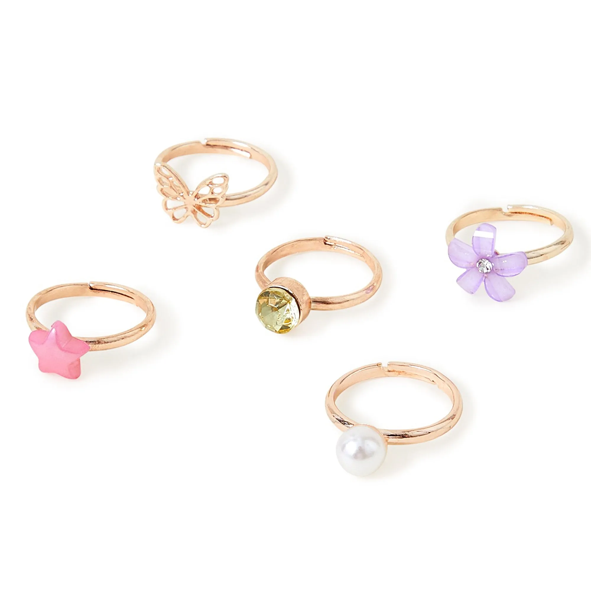 Accessorize London Girl's Pretty Rings 5 Pack