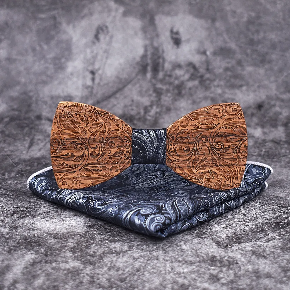 Adam Wooden Bow Tie Set