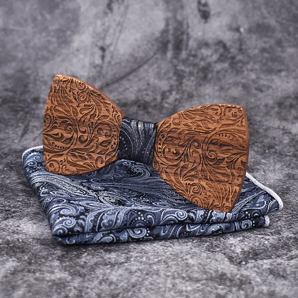 Adam Wooden Bow Tie Set