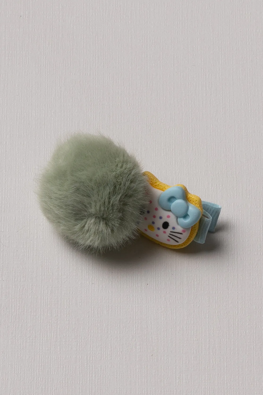 Adorable Kitty Pom-Pom Hair Clip for Kids