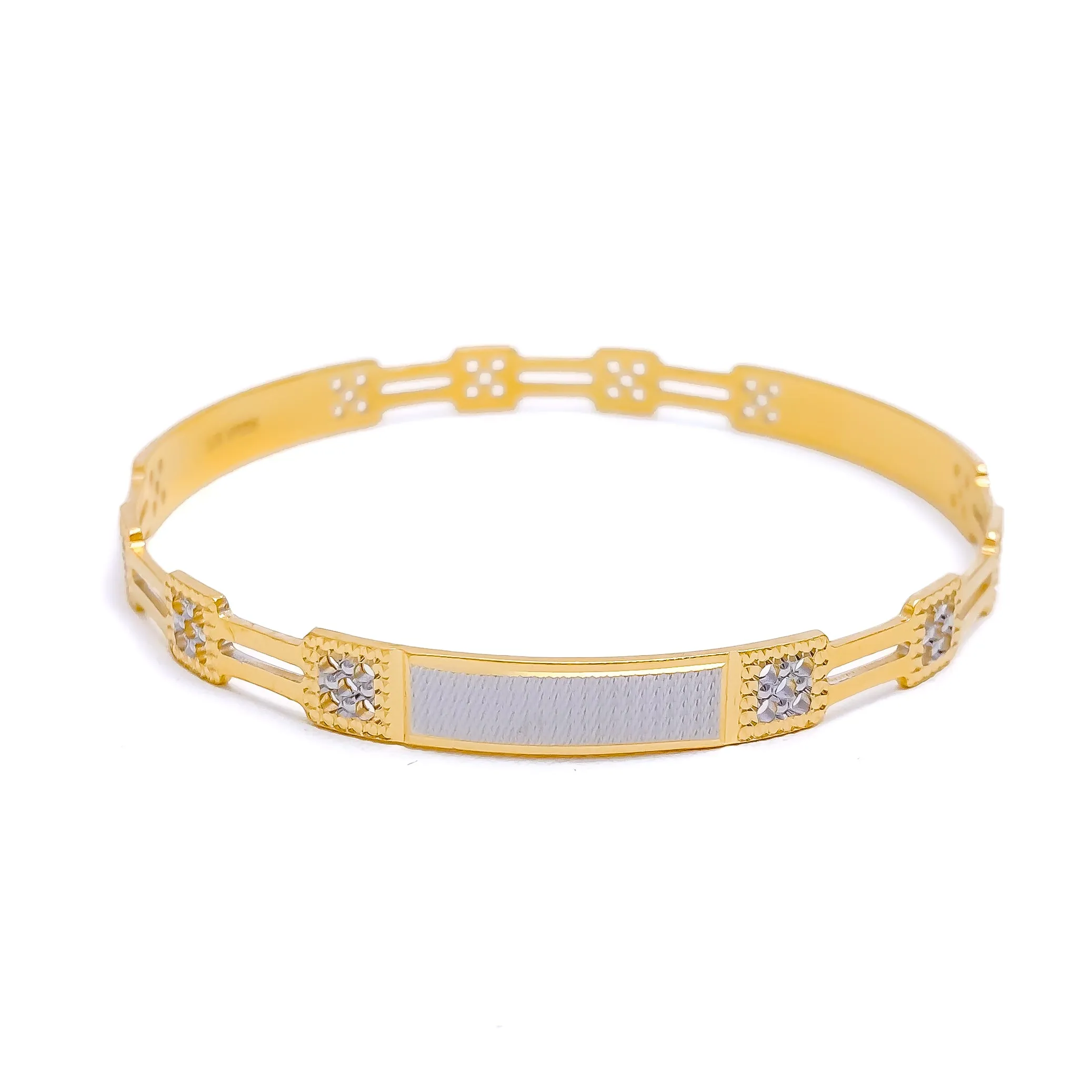 Alternating Geometric 22k Gold Bangle