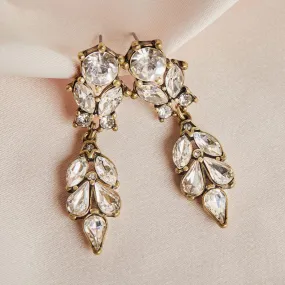 Antique Vintage Earrings: Diamante Drop Earrings