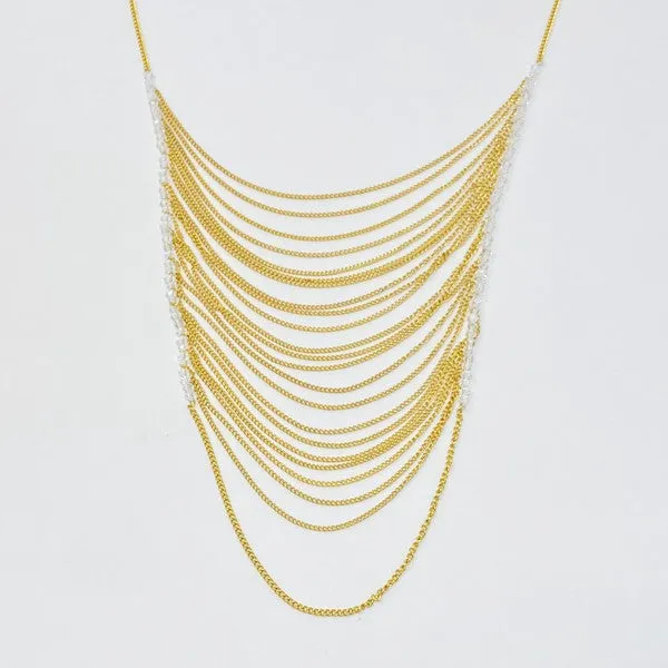 Arched Chain Drop Gold Necklace