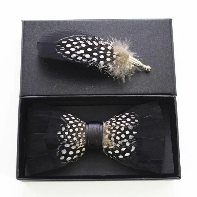 Atherton Feather Bow Tie Set