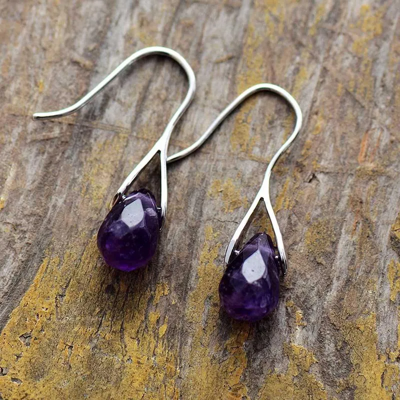 Baygur Amethyst Drop Earrings