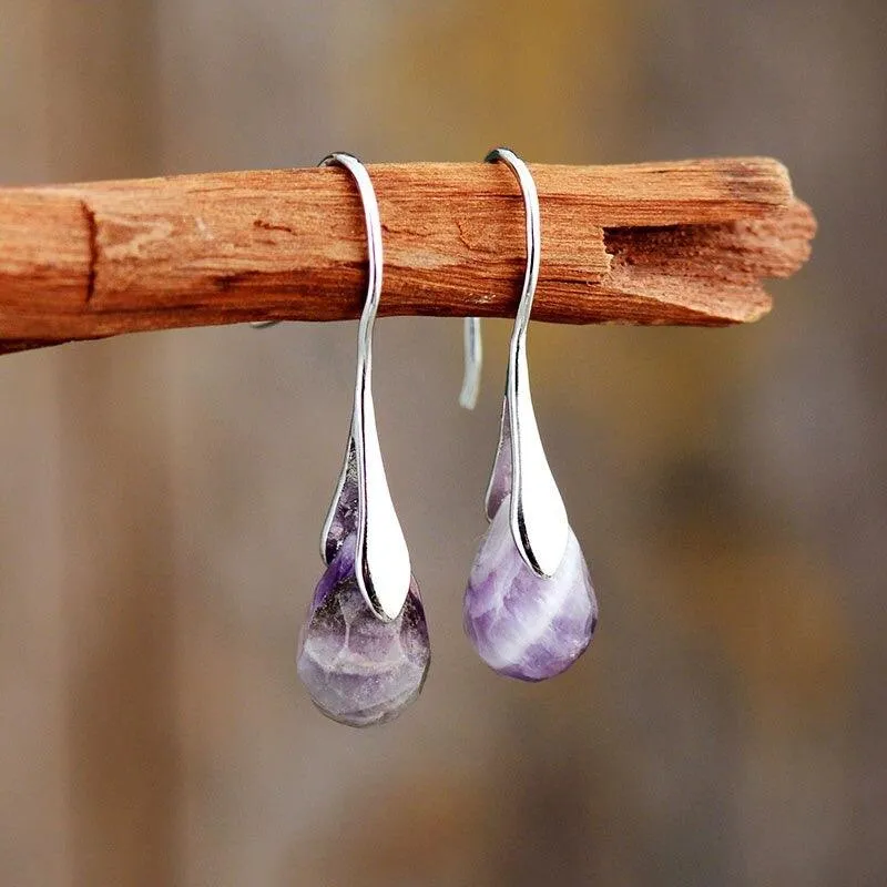 Baygur Amethyst Drop Earrings