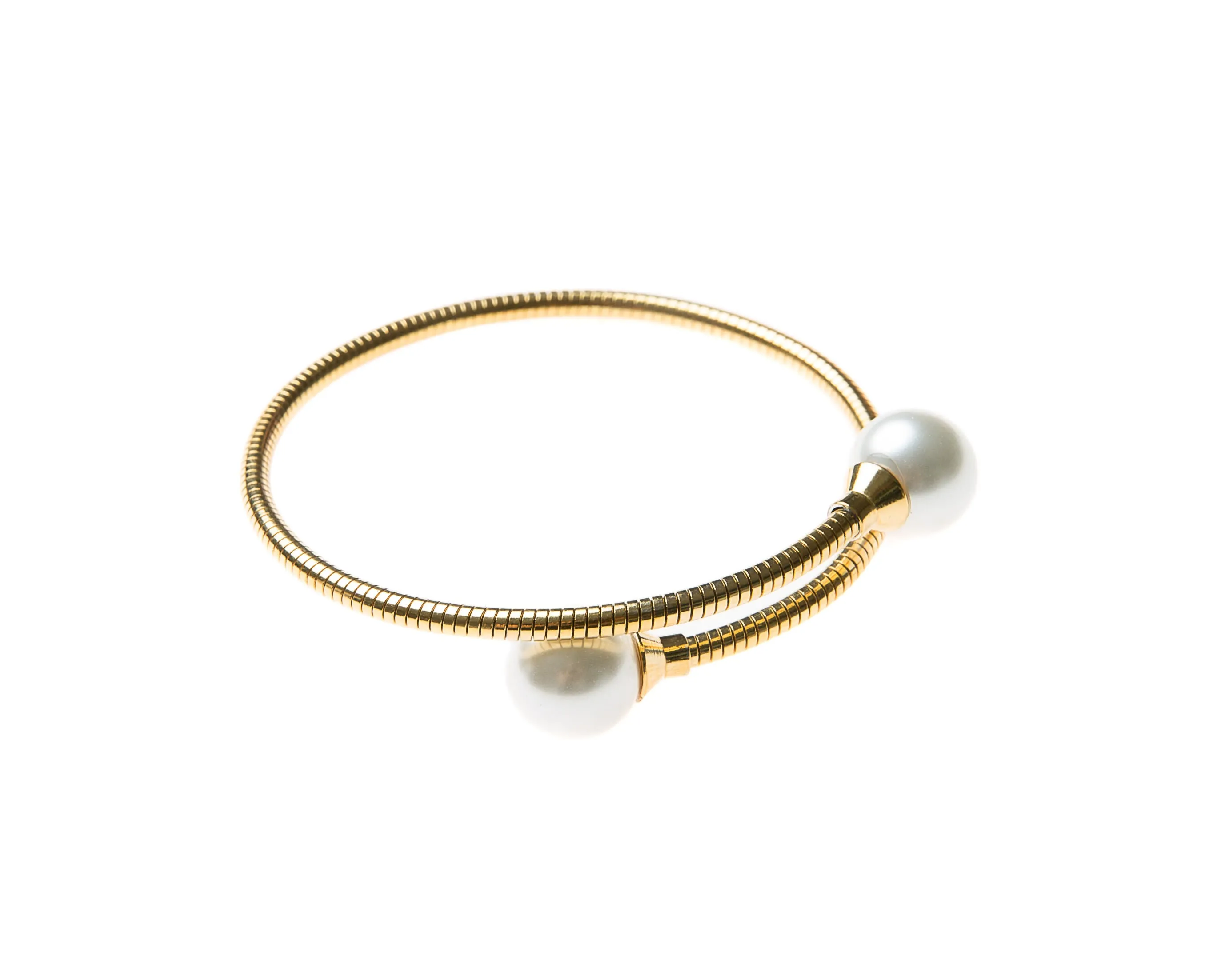 Bella Pearl Bangle (Yellow Gold)