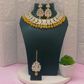 Bhavi Jewels Kundan Gold Plated Choker Necklace Set