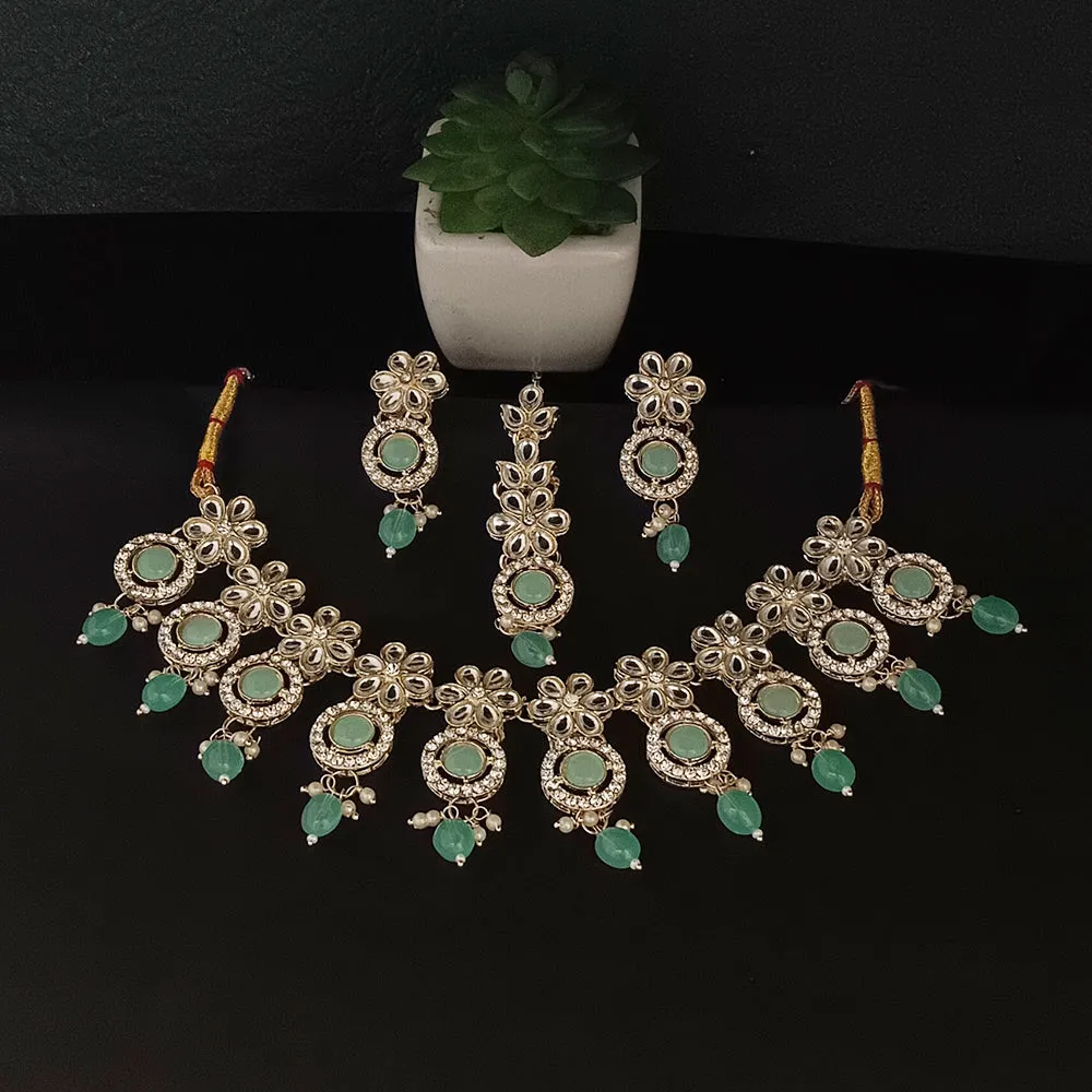 Bhavi Jewels Kundan Gold Plated Choker Necklace Set