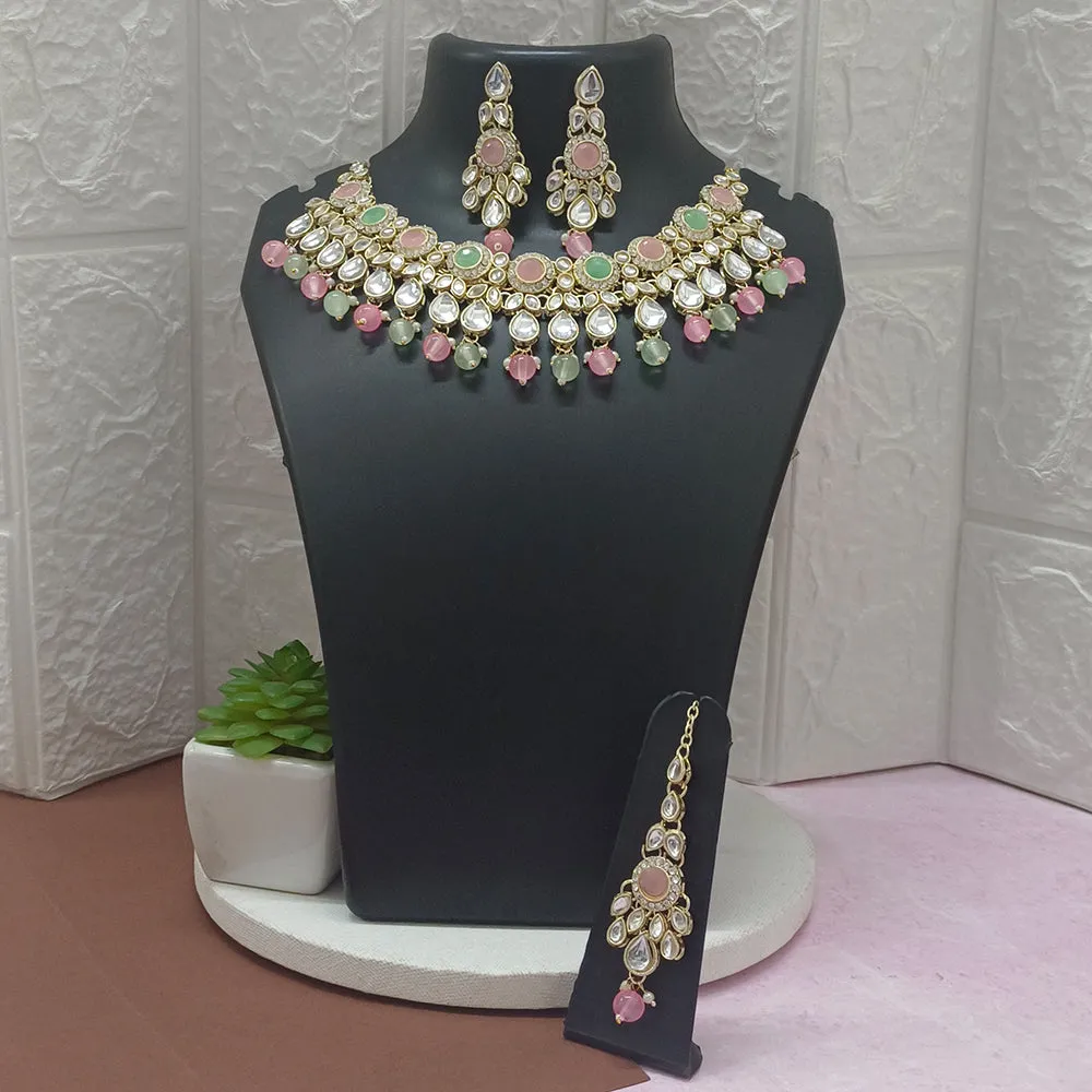 Bhavi Jewels Kundan Gold Plated Choker Necklace Set