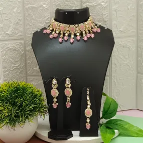 Bhavi Jewels Kundan Gold Plated Choker Necklace Set