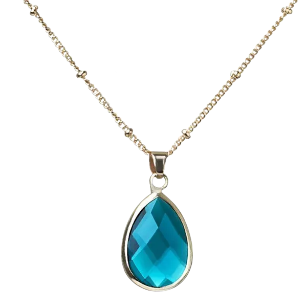 Birthstone Drop Pendant Necklace