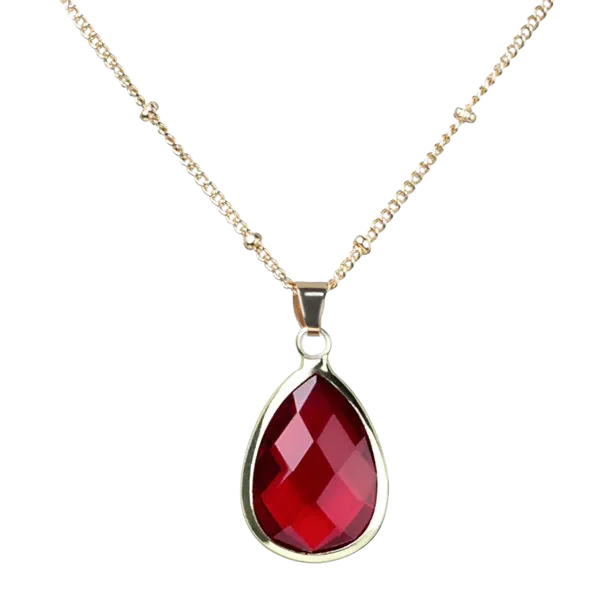 Birthstone Drop Pendant Necklace