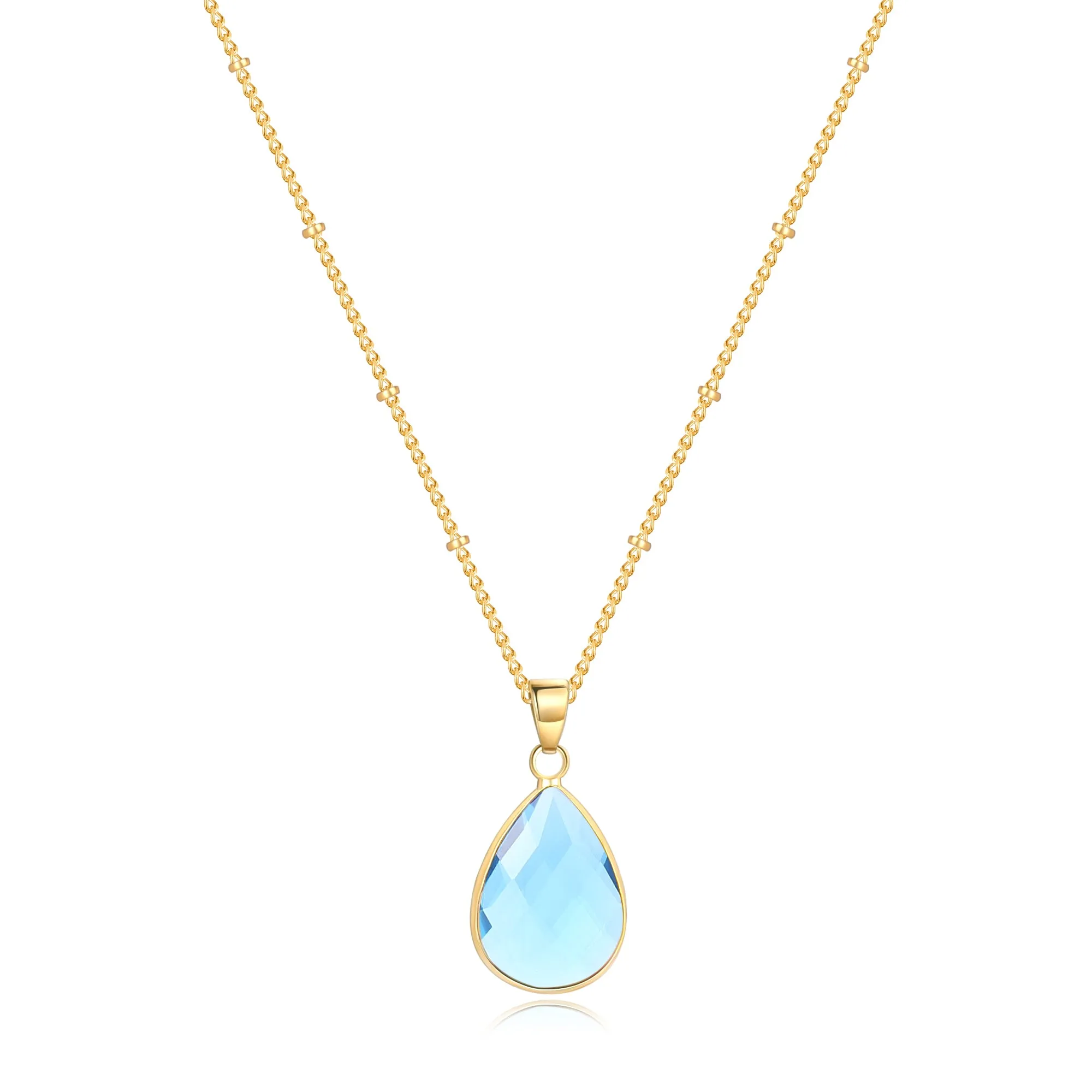 Birthstone Drop Pendant Necklace