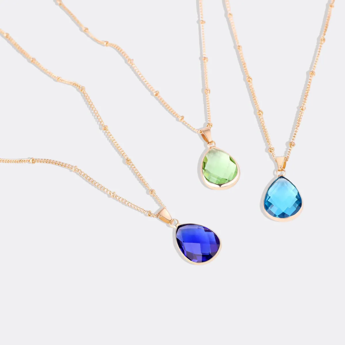 Birthstone Drop Pendant Necklace