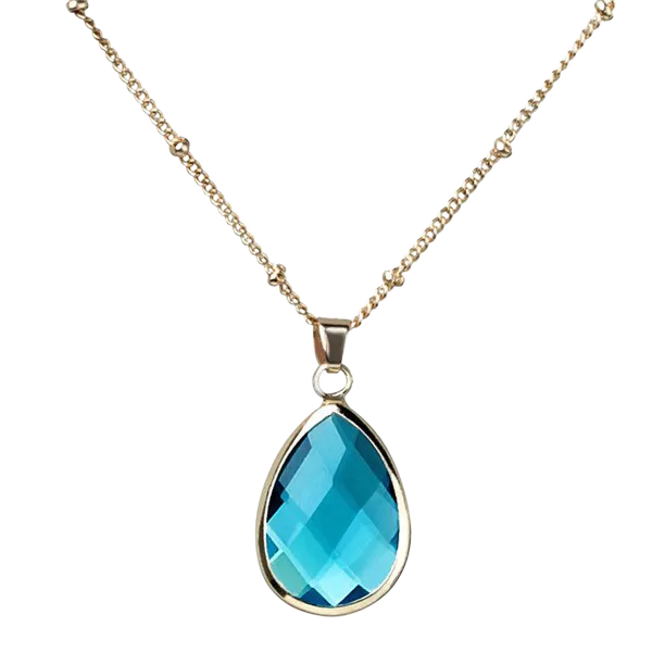 Birthstone Drop Pendant Necklace