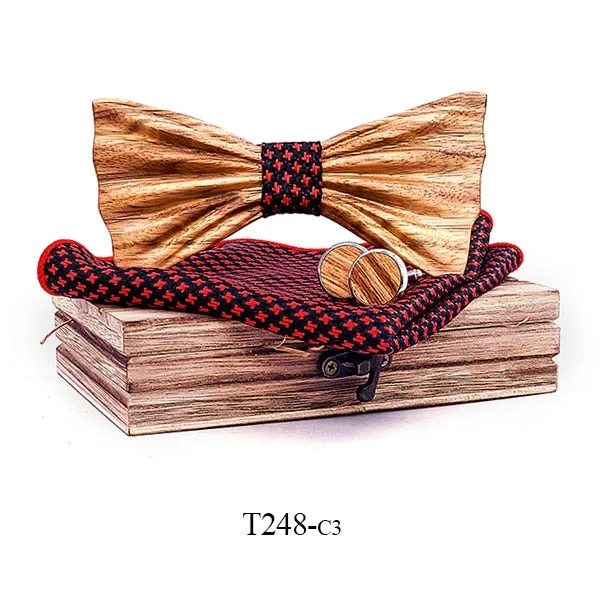 Byron Wooden Bow Tie Set