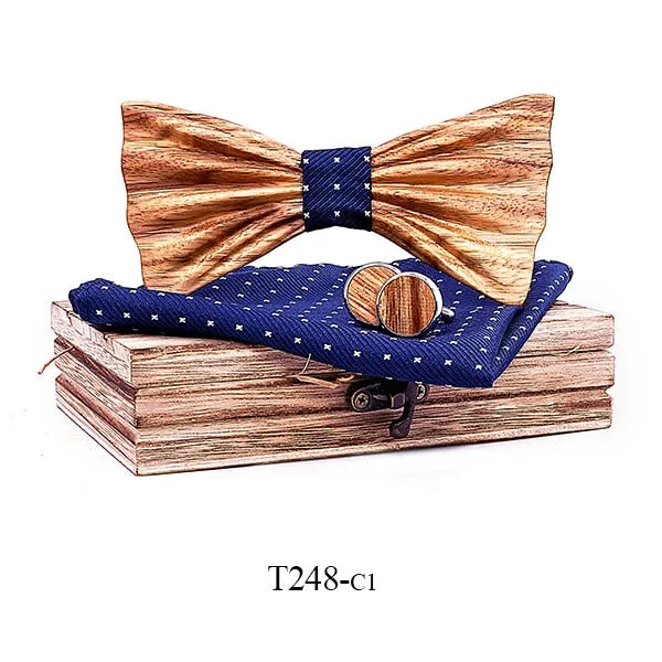 Byron Wooden Bow Tie Set