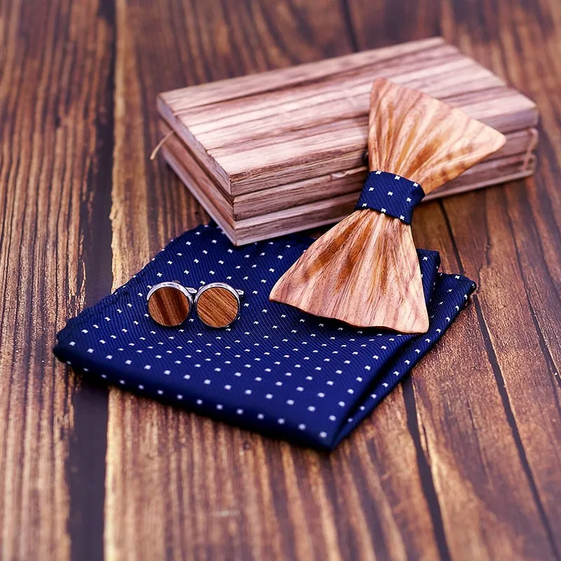 Byron Wooden Bow Tie Set