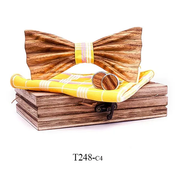 Byron Wooden Bow Tie Set