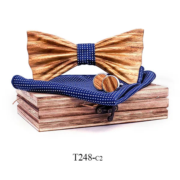 Byron Wooden Bow Tie Set