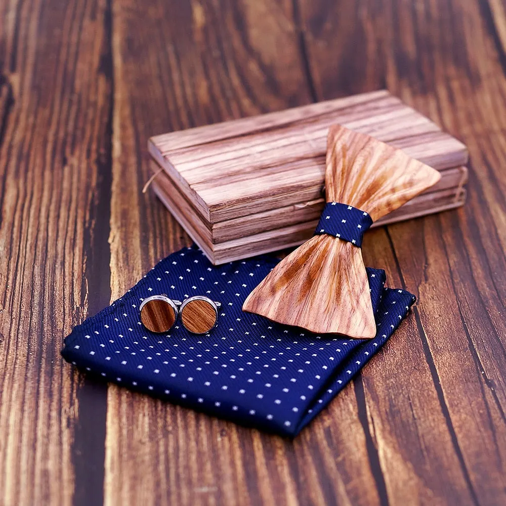 Byron Wooden Bow Tie Set