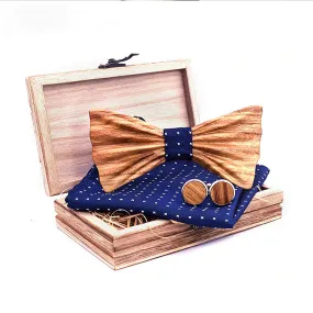 Byron Wooden Bow Tie Set